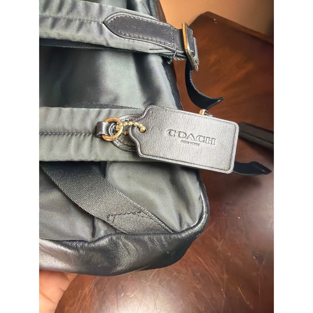 Coach Charlie Backpack Signature Canvas Black Brown Leather F58314 Large - Picture 9 of 9